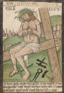Álbum com doze gravuras da Paixão, uma xilogravura de Cristo como o Homem..., finais do século XV.