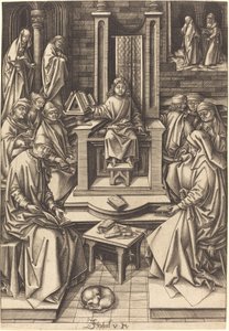 Cristo entre os médicos, c. 14901500. de Israhel van Meckenem