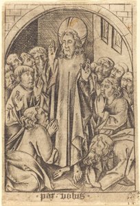 Cristo Aparecendo aos Discípulos, c. 1465. de Israhel van Meckenem