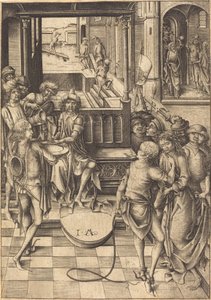 Cristo diante de Pilatos, c. 1480. de Israhel van Meckenem