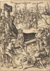 A Crucificação, c. 1480. de Israhel van Meckenem