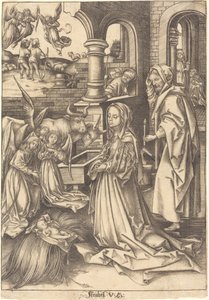 A Natividade, c. 14901500. de Israhel van Meckenem