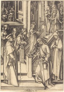 A Apresentação da Virgem, c. 14901500. de Israhel van Meckenem
