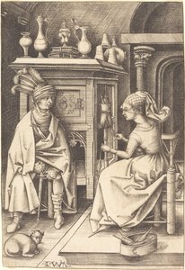 A Visita ao Spinner, c. 14951503. de Israhel van Meckenem