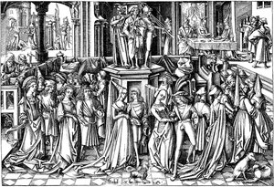A dança na corte de Herodes, c. 1500