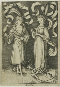 O Falcoeiro e a Dama de Israhel van Meckenem the younger
