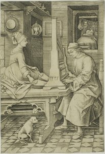 O tocador de órgão e a sua mulher de Israhel van Meckenem the younger