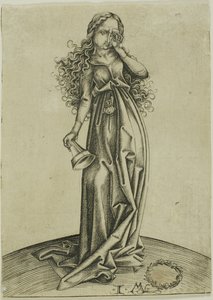A Terceira Virgem Louca, de As Cinco Virgens Loucas de Israhel van Meckenem the younger