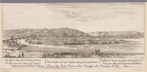 Vista de Lyon com o subúrbio de Guillotière
Veue de Lyon du coste Du fauxbourg de la Guillotiere (título sobre o objecto)