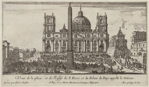 Vista da praça e da Igreja de S. Piere e o Palácio do Papa chamado Vaticano de Israël Silvestre