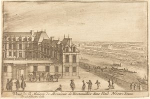 Vista da Casa de Monsieur de Bretonuiller na Ilha Nostre Dame de Israël Silvestre