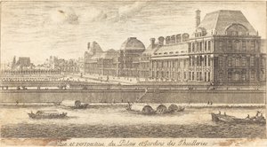 Veue e Perspective du Palais e Jardins des Tuileries de Israël Silvestre