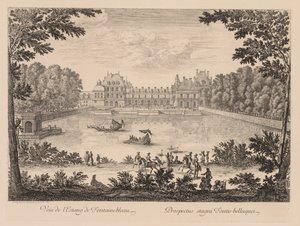 Vista da lagoa de Fontainebleau de Israël Silvestre