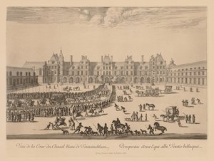 Vista da Cour du Cheval-Blanc em Fontainebleau, 1667. de Israël Silvestre
