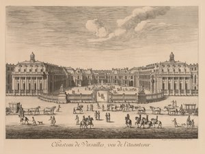 Vista do Palácio de Versalhes, vista do pátio de entrada, 1682.