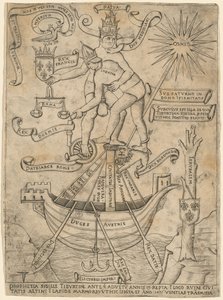 Alegoria do Imperador e do Papa de Italian 15th Century