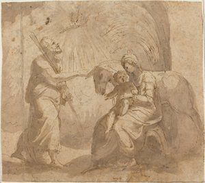 O descanso na fuga para o Egito de Italian 16th Century