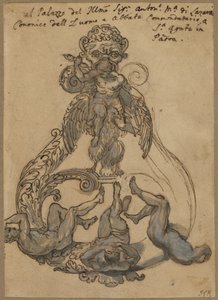 Aldrava de porta com Zeus Vanguishing Giants de Italian 17th Century or Italian 18th Century