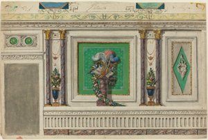 Projeto para uma parede de uma sala de música [reto] de Italian 18th Century