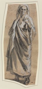 Estudo de uma mulher em pé de Italian 18th Century