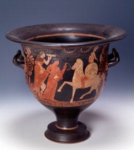 Krater de Cumae representando uma cena de oferendas (terracota, 320-310 a.C.)