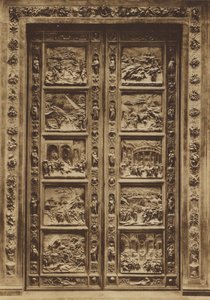 Firenze / Florença: Baptistério, A Porta Principal, Lorenzo Ghiberti (foto a p/b) de Italian Photographer