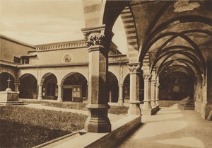 Florença / Florença: Igreja de S Maria Novella, O Claustro Verde, Fra Giovanni da Carpi (foto a p/b) de Italian Photographer