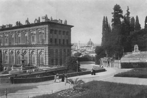 Florença, R Palazzo Pitti, Traseira com vista para a Catedral (foto a p/b) de Italian Photographer