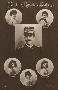 O Rei Victor Emmanuel II e sua família (foto a p/b) de Italian Photographer