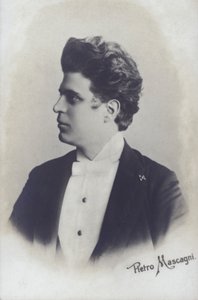 Pietro Mascagni, compositor italiano da ópera Cavalleria Rusticana (foto a p/b) de Italian Photographer