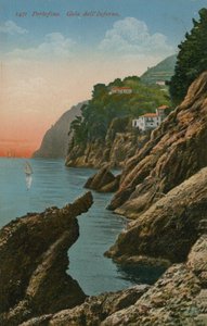 Portofino, Itália. Desfiladeiro do Inferno. Postal enviado em 1913. de Italian Photographer