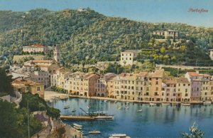 Portofino, Itália. Postal enviado em 1913.