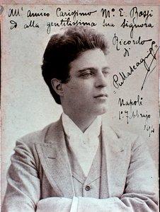 Retrato de Pietro Mascagni (1863-1945) compositor italiano de Italian Photographer