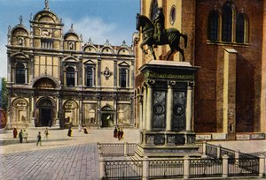 Veneza / Veneza: Monumento a B Colleoni (fotografia a cores) de Italian Photographer