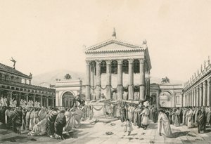 Um sacrifício para Jove no Fórum Civil (gravura) de Italian School
