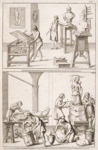 Um escultor Studio, c.1800 de Italian School