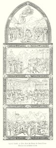 Agnolo Gaddi, lado direito do Coro de Santa Croce, História da Santa Cruz (gravura) de Italian School