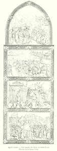 Agnolo Gaddi, lado esquerdo do Coro de Santa Croce, História da Santa Cruz (gravura) de Italian School