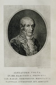 Alessandro Giuseppe Antonio Anastácio Volta (1745-1827), de LOpera Alessandro Volta, Milão, 1927 de Italian School