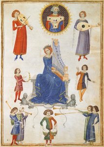 Alegoria da música, manuscrito V A folio 27 do The Music Institute de Severin Boezio de Italian School