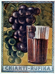 Um cartaz histórico do Chianti Rufina de Italian School