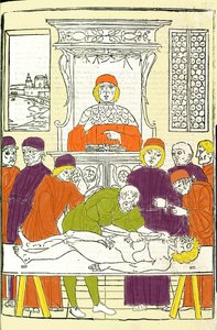 Dissecação anatómica. Gravura de um Tratamento Médico de Gerolamo Cardano (Cardano) (Cardanus Hieronymus), Florença de Italian School
