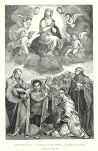 André del Sarte, A Virgem e os Santos, Madona in Gloria, Coleção Pitti Palace (gravura) de Italian School