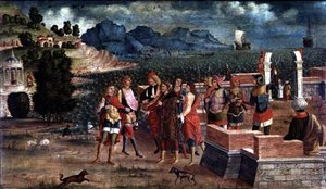 Apolo e Poseidon vêm para ajudar Laomedon, c.1500 de Italian School