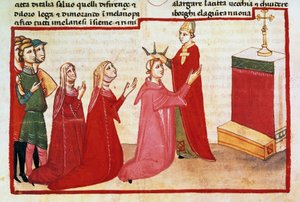 Arcebispo de Milão coroa Henrique VII e sua esposa de Italian School