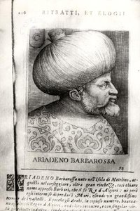 Ariadeno Barbarossa (c.1465-1546) (gravura) (foto p/b) de Italian School