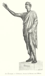 Arte Etrusca, O Orador, Estátua de Bronze no Uffizi (gravura) de Italian School