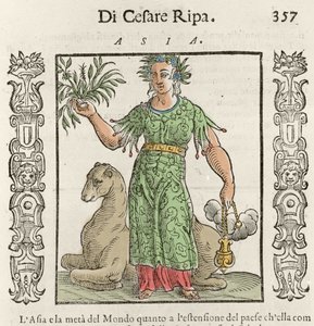 Alegoria asiática com um camelo. Gravura de "Iconologia" de Cesare Ripa (1550 por volta de 1622) de Italian School