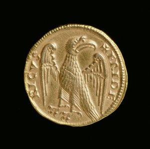Augustalis de Frederico II (1198-1250), Reino da Sicília e sul da Itália, Messina Mint, 1231-50 (reverso) (ouro) (para anverso ver 168052) de Italian School