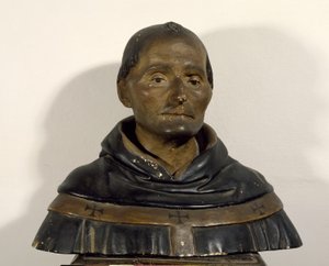 Busto de St. Antoninus (1389-1459) (madeira pintada) de Italian School